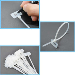 UP TO 300pcs 20 x 13MM Ethernet Wire Zip Cable Ties Tie Mark Tags Nylon Label AU