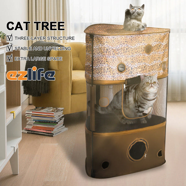 Cat climbing cat cage frame tent pet tree shelf cat pet cat house 3 layer house