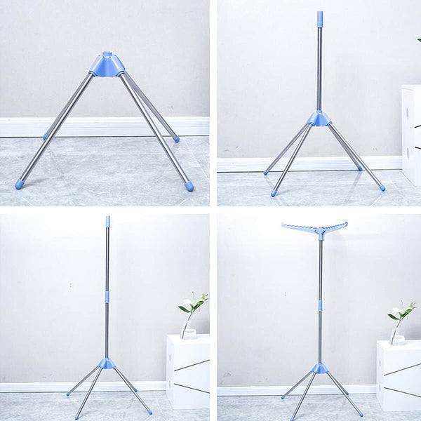 Triangle coat and hat rack indoor drying stand simple foldable household hanger