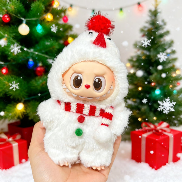 Snowman hood and striped scarf doll outfit
