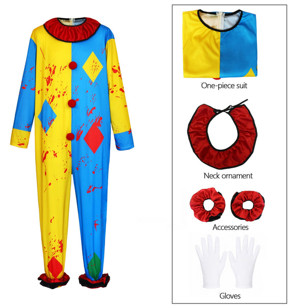 Scary clown costume side view