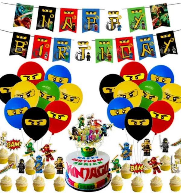 Ninjago Party Tableware Party Supplies Kids Birthday Banner Topper Balloon Plate