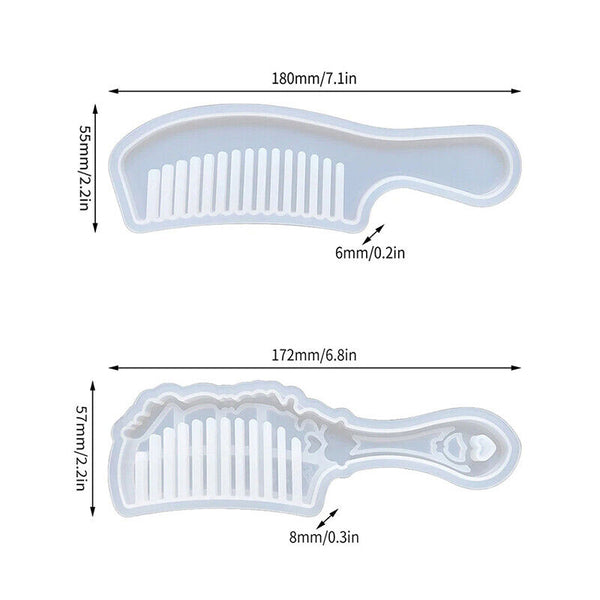 2x Jewelry Making Mold Resin Epoxy Silicone Comb Mould Casting Handmade Craft