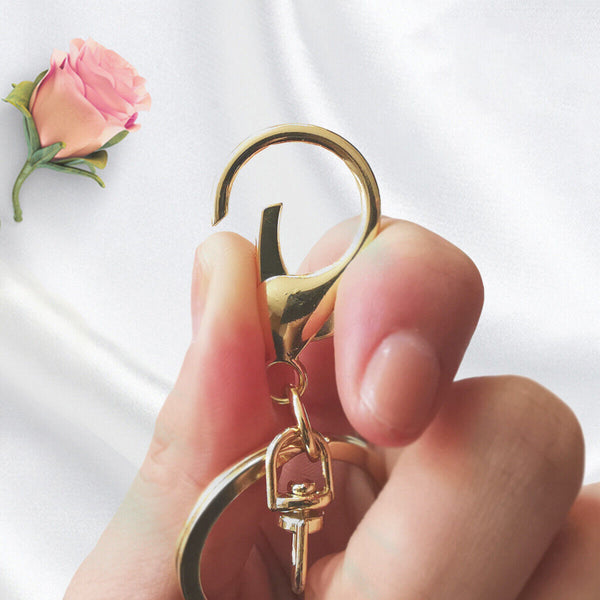 10x Gold Swivel Lobster Clasp Trigger Clip Key Ring Keychain Split Ring DIY AU