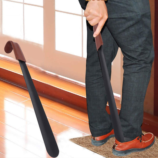 2X Metal Handle Shoehorn Stainless Steel Lifter Tool 42cm Shoe Horn Long Leather