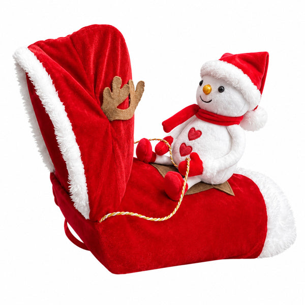 Side view of the snowman dog Christmas outfit with hood and antlers