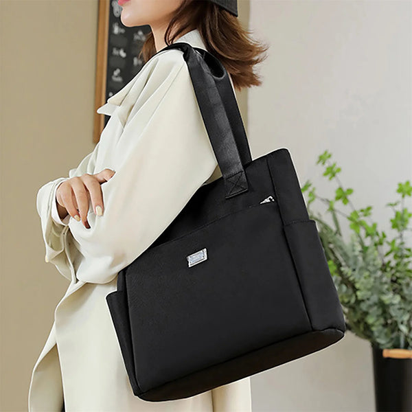 2pcs Waterproof Nylon Shoulder Bag | Multi-Pocket Travel Tote Laptop Work Handbag
