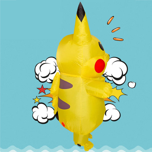 Inflatable Pikachu blow up Pokemon costume action graphic