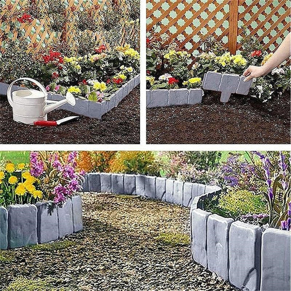 UP 100X Plastic Garden Edging Lawn Yard Plant Flower Grass Fence Border Outdoor