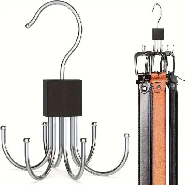 5X 360° Rotating 6-Claw Multi-Function Hook Belt Hanger Space Saving Wardrobe