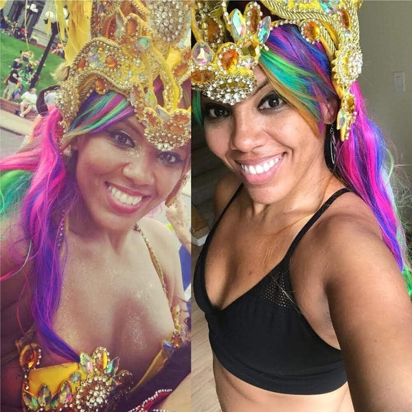 Women 70cm Long Rainbow Wavy Curly Cosplay Wig Party Costume Wig Hair Lolita Wig