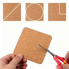 80PCS Self Adhesive Cork Sheets DIY Craft Backing Squares Coaster Tile Pads