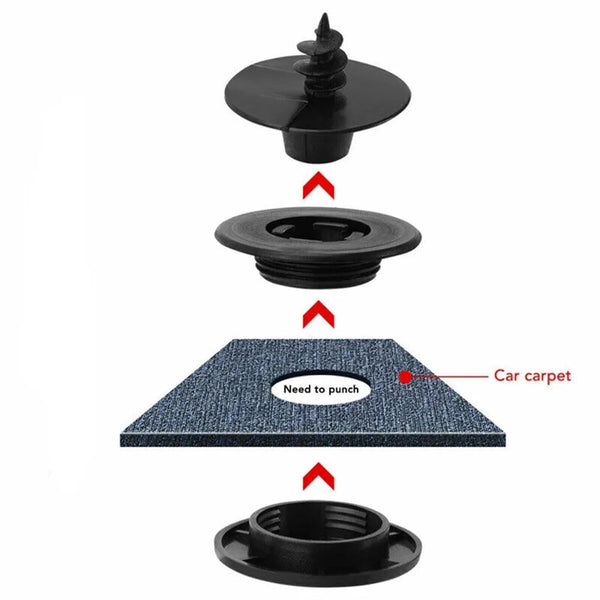 10 SETS Fixing Floor Mat Clips Car Carpet Retainer Holders Replacement Durable