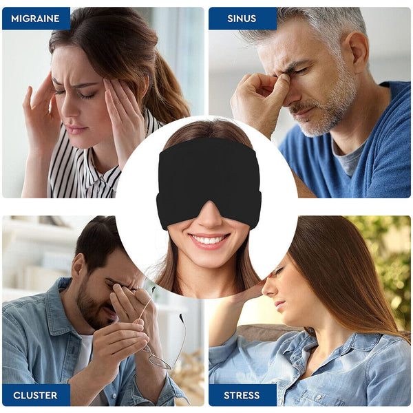 Migraine Relief Hat Cold Therapy Headache Pain Relief Cap Reuse Ice Pack AU