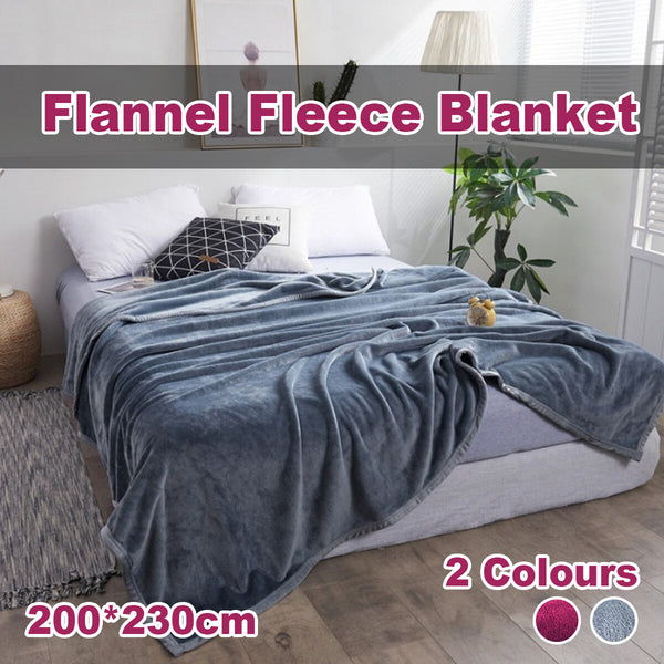 Soft Flannel Fleece Blanket Warm Throw Blanket for Bed Sofa Office Home