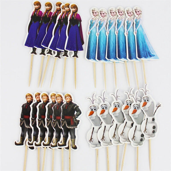 24PCS Frozen Cupcake Cake Topper Party Supplies Birthday Decoration