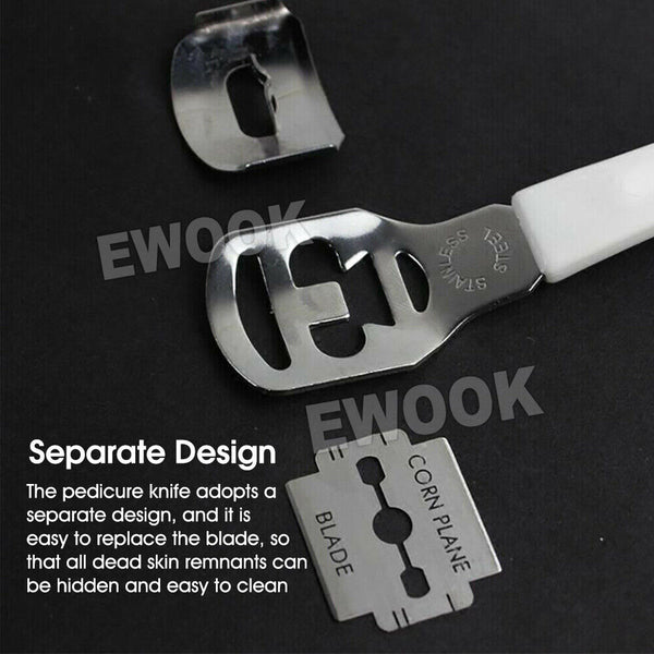 Foot File Hard Skin Remover Callus Shaver Corn Cutter Tool Pedicure + 20 Blades