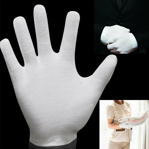 5 Pairs Handling Work Hands Protector Soft Costume Jewellery Cotton White Gloves