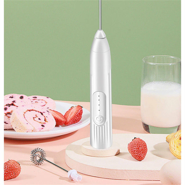 USB Charging Electric Egg Beater Milk Frother Handheld Drink Coffee Foamer NEW