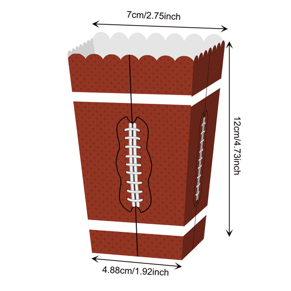 24pcs Football Party Popcorn Cookie Boxes Touchdown Celebration Dessert Supplies