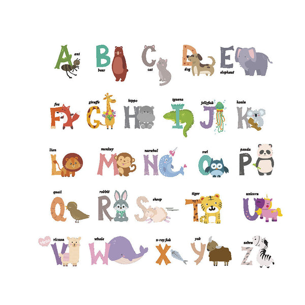 2Pcs Kids Alphabet ABC Letters Kids Wall Stickers Nursery Decal Wallpapers Decor