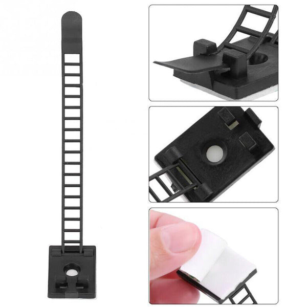 Adjustable Cable Clips Straps Adhesive Cord Management Wire Organizer