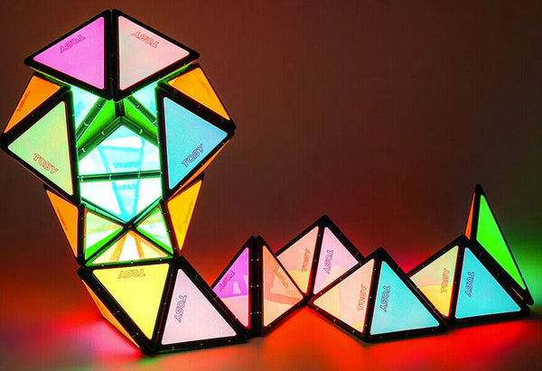 Magnet Pyramid Glow Transforms Glowing Design Fidget Sensory Toy Spinner
