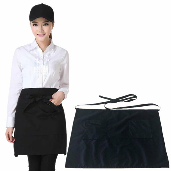 1pc Half Short Apron Waist Apron Pocket Cafe Chef Waiter Waitress Barista Bar AU