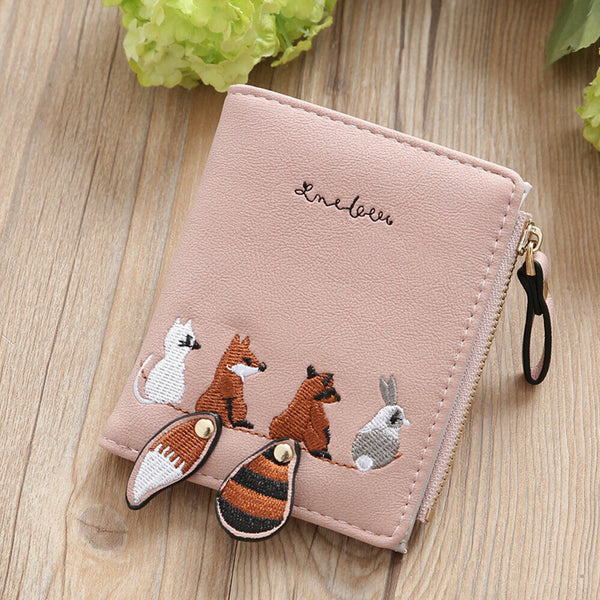Small Card for Girls Holder Key Bag Money Bag Coin Purse Cute Fox Women Wallets
