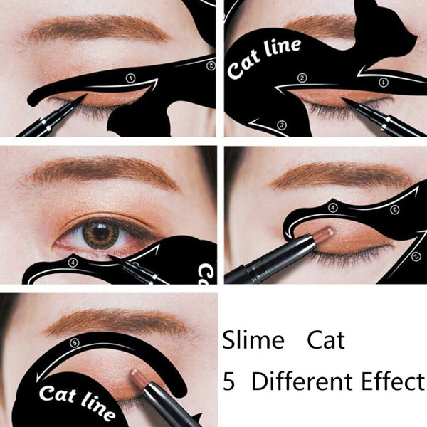 Cat Eyebrow Tool Makeup Model Eye Line Kit Eyeliner Stencil Liner vv Template