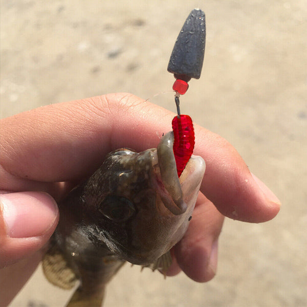 100X lure Plastic 35mm Paddle Tail Worm Bass Soft Grub Tackle Fishing Lure Bream