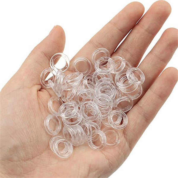 UP 500PCS 13mm Clear Plastic Roman Blind Curtain Rings O-Rings for Roman Shades