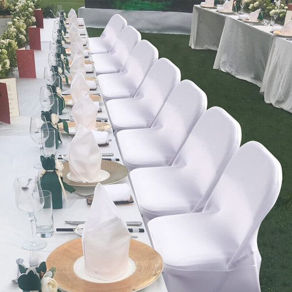 White Chair Covers Full Seat Covers Spandex Lycra Stretch Party Wedding