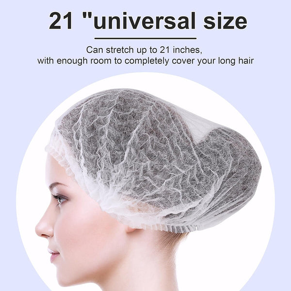 1000Pcs Hair Net White Disposable Elastic Hair Cap for Beauty Salon Spa Food