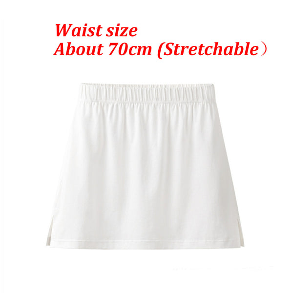 Women Fake Layered Shirt Extender Sweep Hem Mini Skirt Waist Layering Top