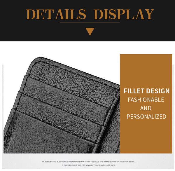 5pcs Leather Small Coin Case Card Holder Black Zip Wallet Pouch Mini Purse Bag