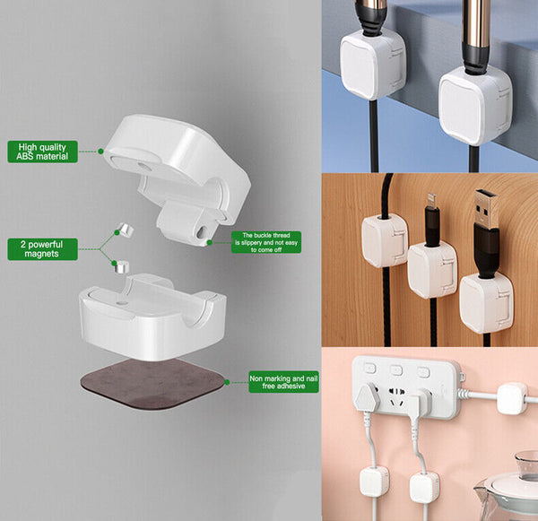 12PCS Magnetic Cable Management Clips Phone Electric Charging Cord Holder Hot