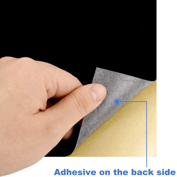 5x Black Felt Fabric Adhesive Sheets Multipurpose Velvet Sheet Sticky Glue Back