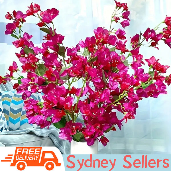 2X Silk Bougainvillea Branches Bougainvillea Artificial Flowers Iron Wire Stem
