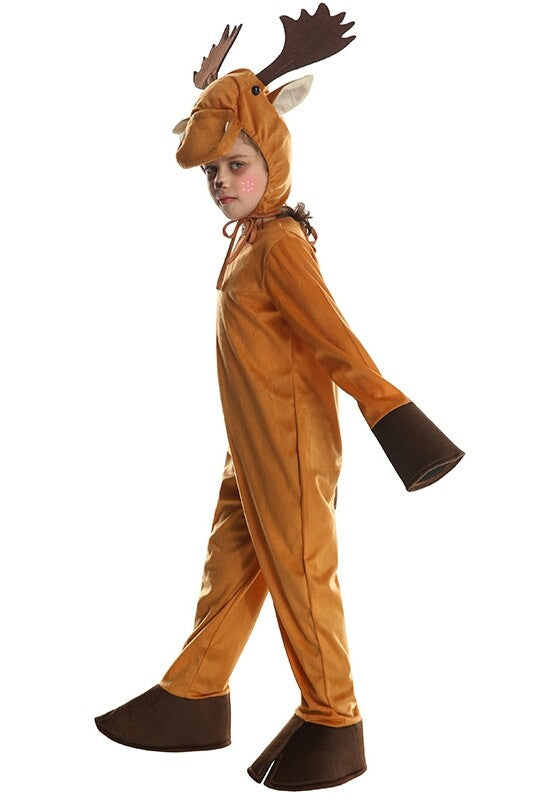 Kids Christmas Reindeer Costume Child Halloween Deer Animal Book Week Jumpsuit