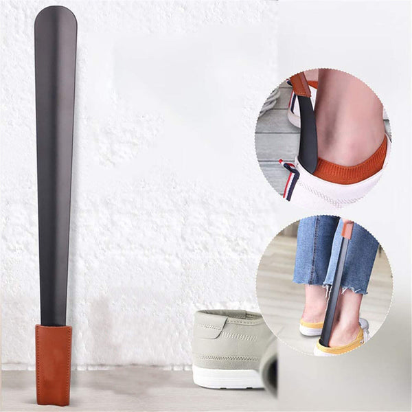 2X Metal Handle Shoehorn Stainless Steel Lifter Tool 42cm Shoe Horn Long Leather