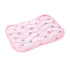 Pink peach print pet cooling mat on a white background