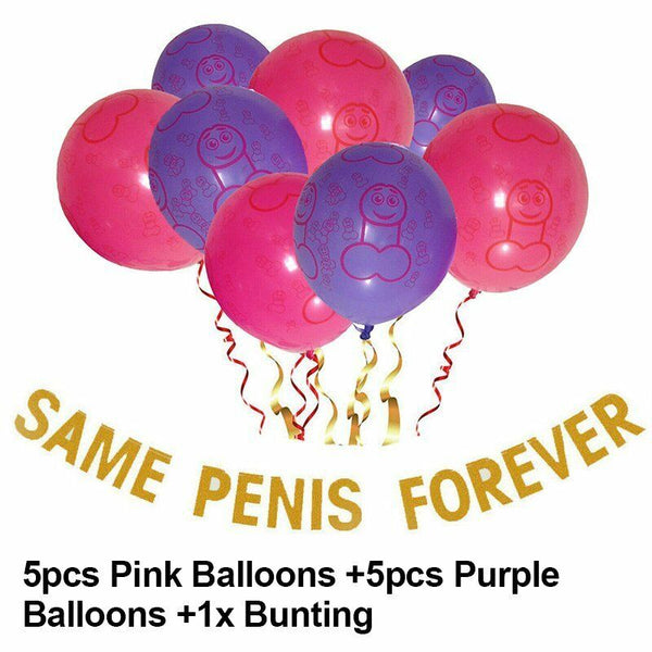 YAY SAME PENIS FOREVER Latex Balloon Banner Hen Party Wedding Celebration Decor