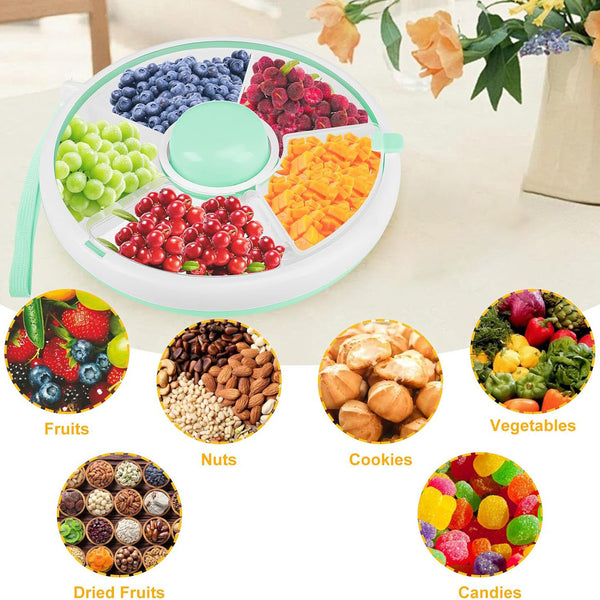 Rotating Snack Container Kids Snack Spinner Storage Box with Lid Food Organizer