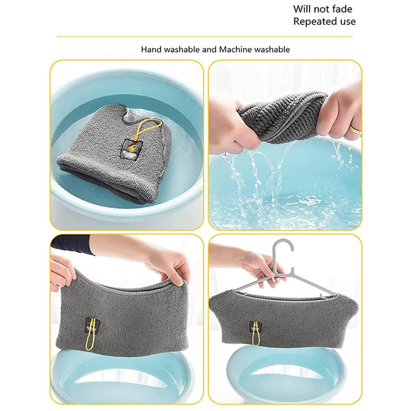 2PCS Soft Toilet Seat Cover Washable Bathroom Warmer Cushion Pad
