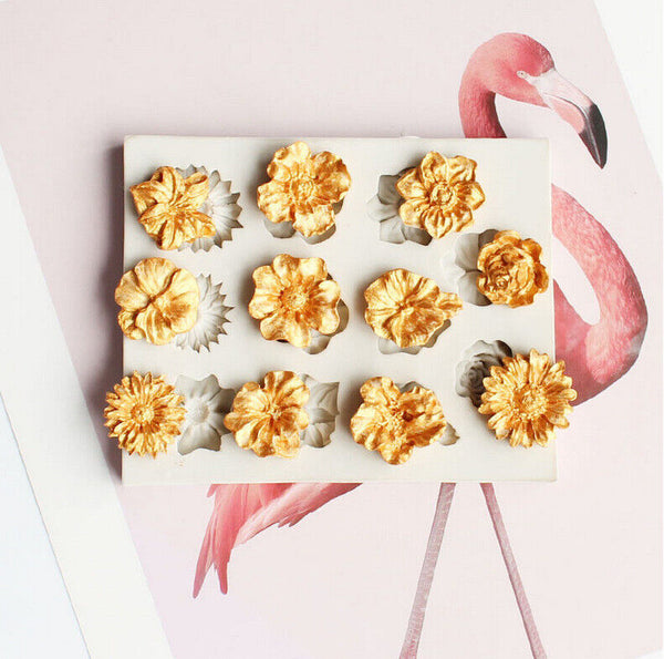 3D Flower Silicone Fondant Mould Cake Border Decor Baking Mold Sugarcraft DIY AU