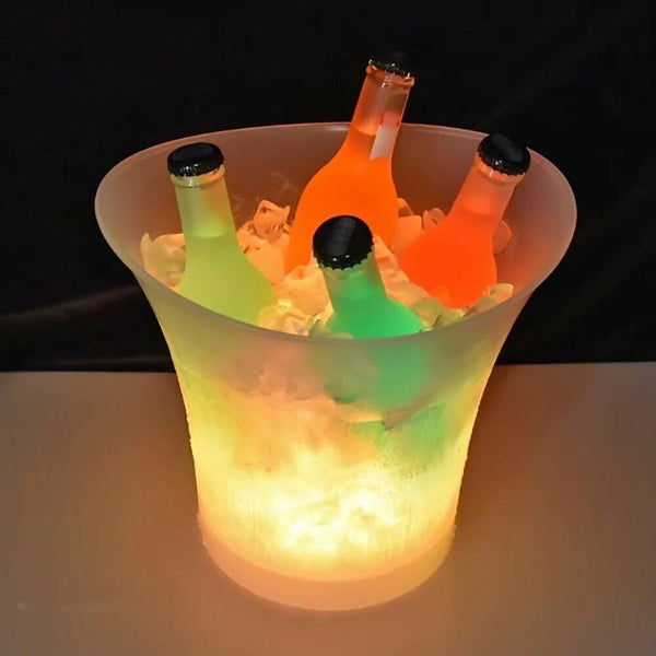 2pcs 5L LEDICE BUCKET Colour Changing Champagne Wine Drinks Cooler Light Glowing