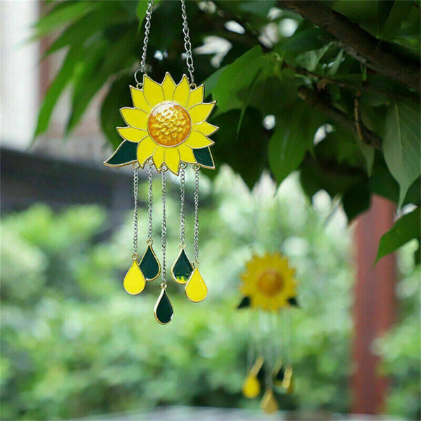 Sunflower Wind Chimes Outdoor Yard Garden Decoration Ornament Hanging SunCatcher