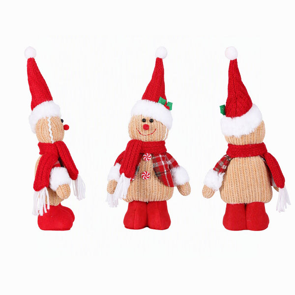 Jingle Jollys Christmas Gingerbread Man Standing Ornament Knitted Xmas Decor