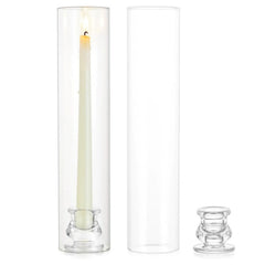 6pcs Crystal Glass Candle Holders | Clear Glass Centerpiece Decoration for Weddings & Events